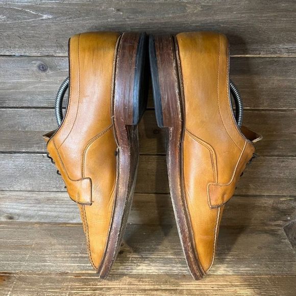 Mens Allen Edmonds Hillcrest Brown Leather Bicycle Toe Dress Shoes Size 11 D GUC - Picture 4 of 6